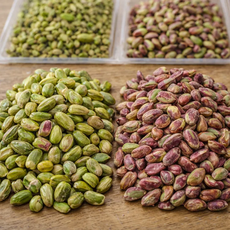 Green and red Turkish pistachio kernels for industrial applications